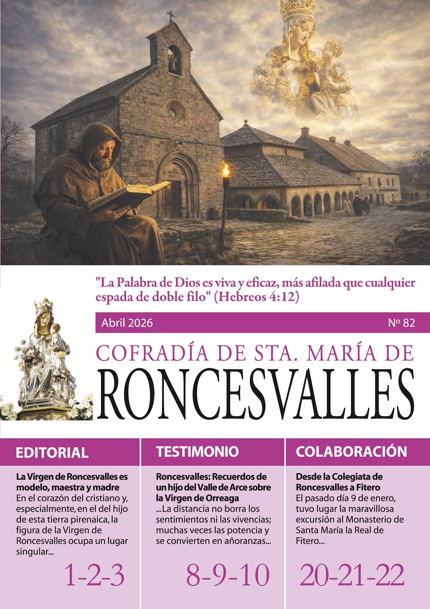 Portada boletín de la Cofradía de Santa María de Roncesvalles num 82